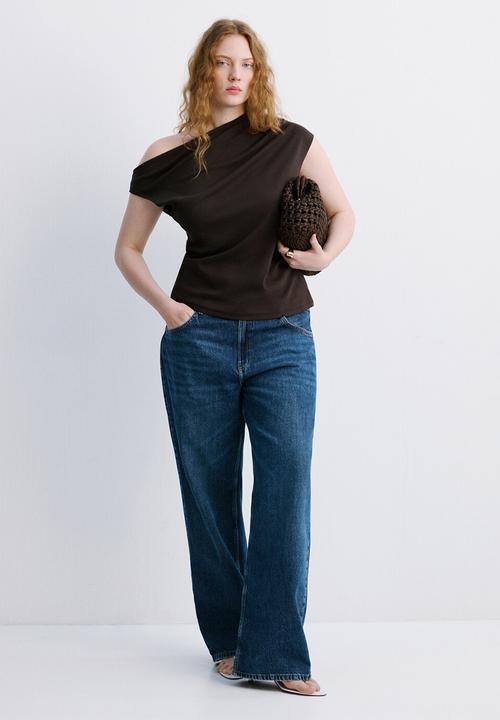 MANGO - T-shirt juline - dark brown