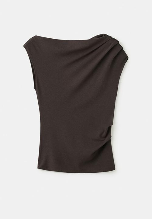 MANGO - T-shirt juline - dark brown