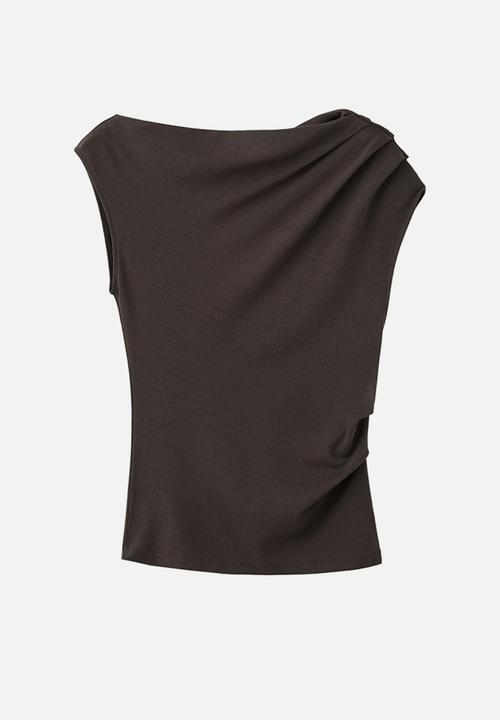 MANGO - T-shirt juline - dark brown