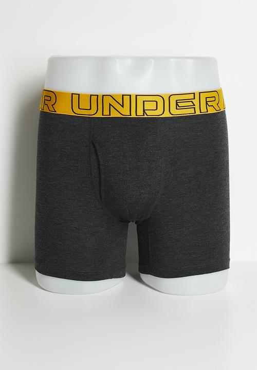 Under Armour - UA Performance Cotton 6" 3-Pack Boxerjock® - Black / Ass 