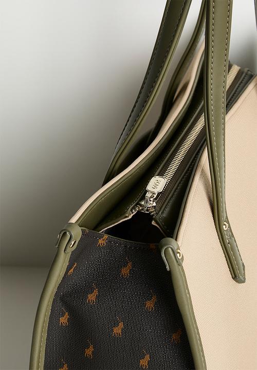 POLO - Palma book tote bag - olive & neutral