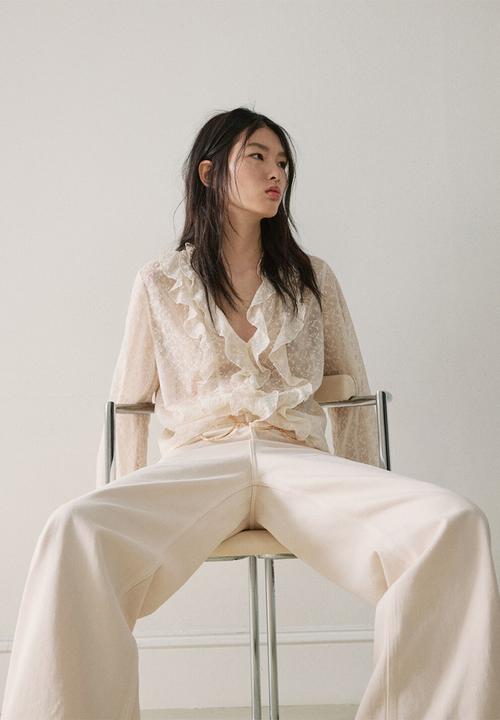 MANGO - Blouse val - light beige