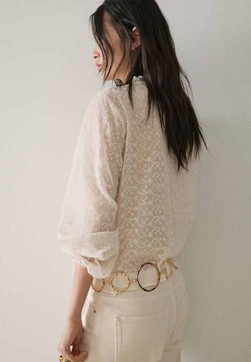 MANGO - Blouse val - light beige