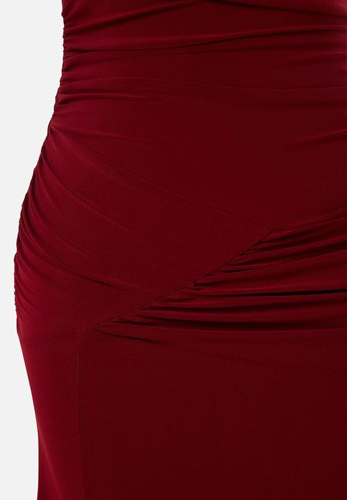 Trendyol - Knitted Long  Evening Dresss - Burgundy