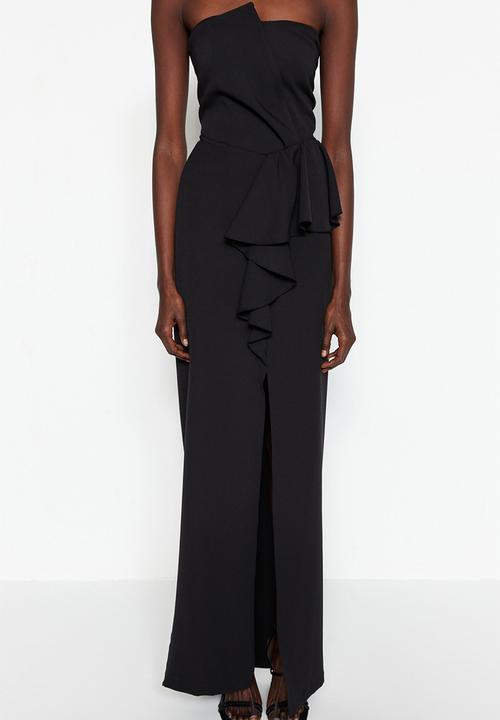 Trendyol - Woven Long Stylish Evening Dress, Night Graduation Dress - Black