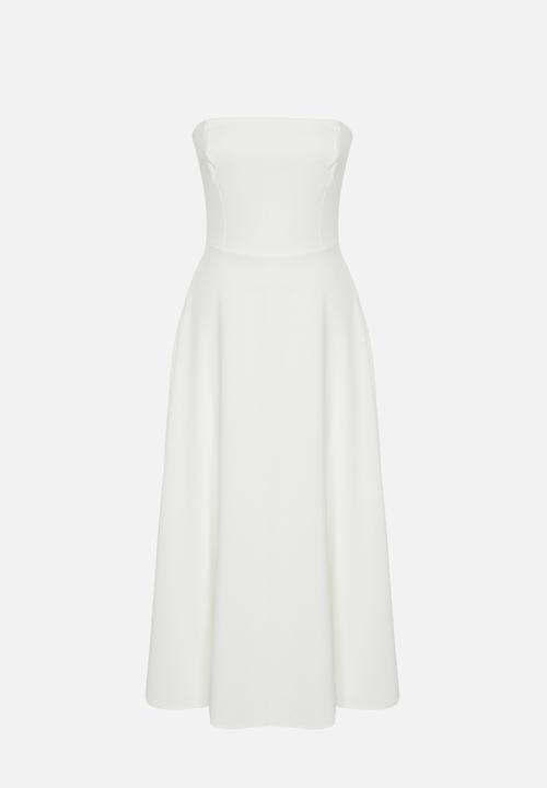 Trendyol - Strapless A-Line Dress - White