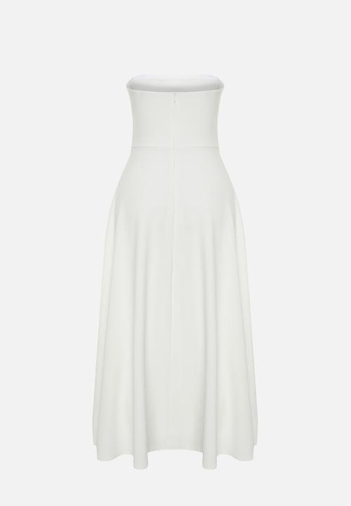 Trendyol - Strapless A-Line Dress - White