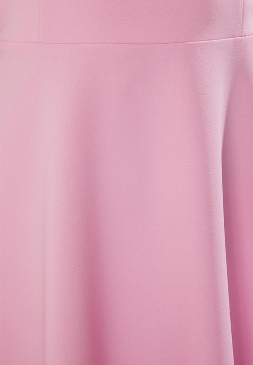 Trendyol - A-Line Strap Binding Detail Woven Evening Dress - Pink