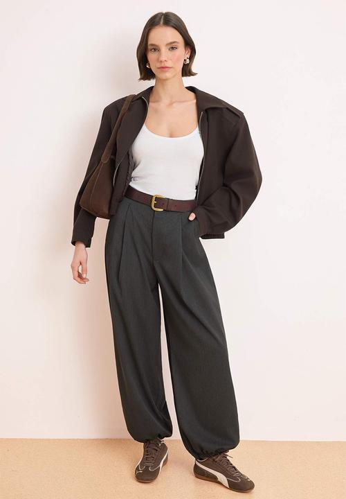 Trendyol - Classic Trousers - Anthracite