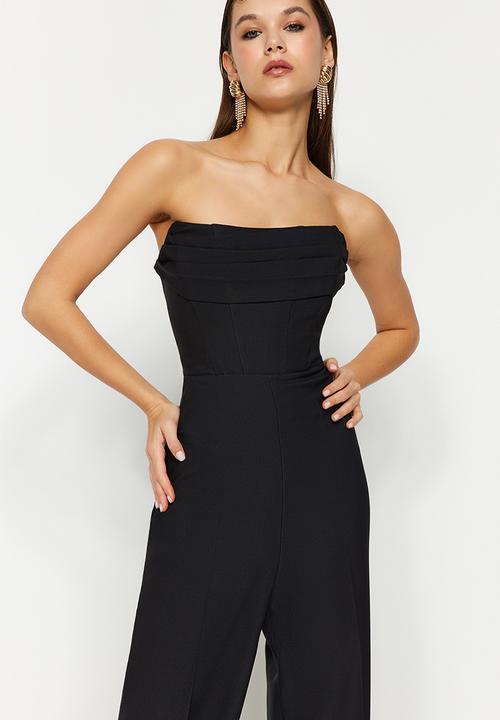 Trendyol - Corset Detailed Woven Jumpsuit - Black