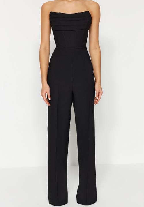 Trendyol - Corset Detailed Woven Jumpsuit - Black