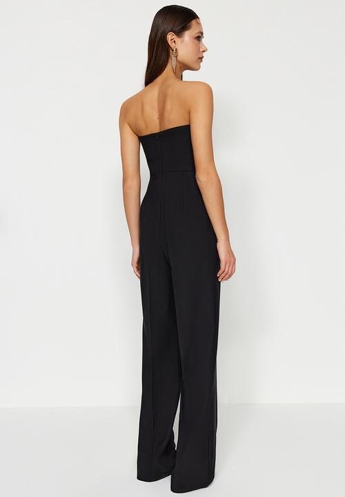 Trendyol - Corset Detailed Woven Jumpsuit - Black