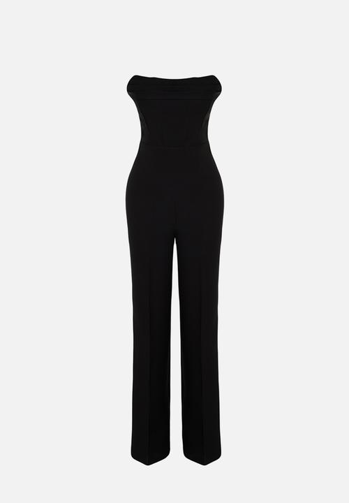 Trendyol - Corset Detailed Woven Jumpsuit - Black