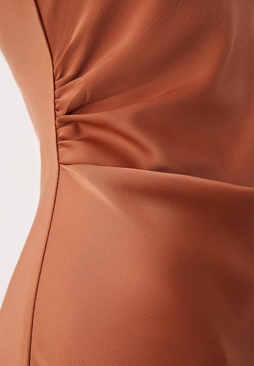 Trendyol - Bodycon Satin Woven Maxi Evening Dress - Brown
