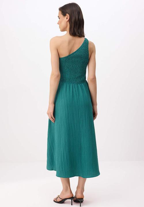 Trendyol - Waist Opening Midi Woven Dress - Petrol
