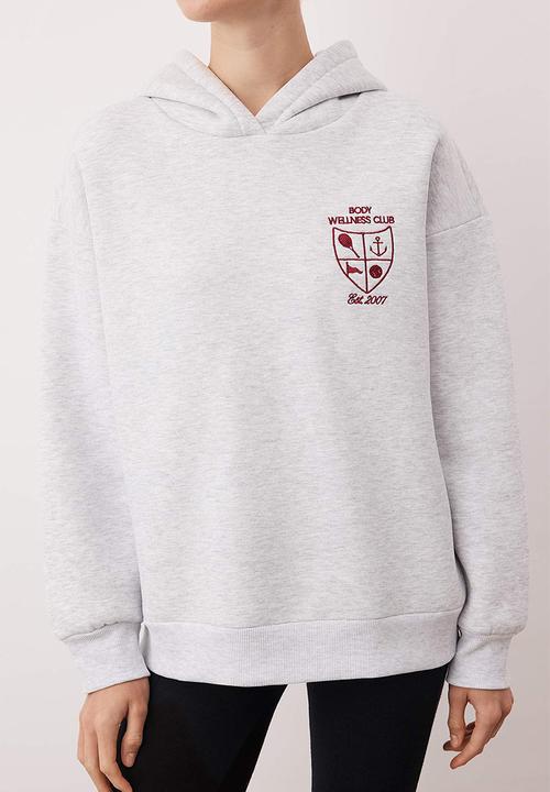 Trendyol - Oversize Wide Fit Thick Fleece Lined Knitted Sweatshirt - Snow Melange