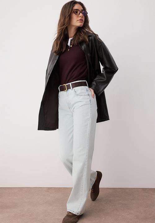 Trendyol - High Waist Wide Leg Jeans - Ice Blue