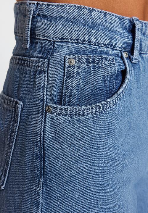 Trendyol - High Waist Palazzo Jeans - Blue