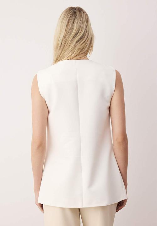 Trendyol - Double Breasted Closure Lined Woven Vest - White