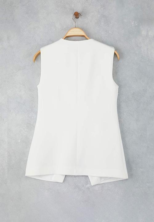 Trendyol - Double Breasted Closure Lined Woven Vest - White