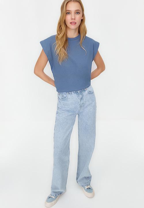 Trendyol - Crew Neck Basic T-Shirt - Indigo