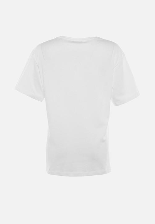 Trendyol - Boyfriend Fit Crew Neck Knitted T-Shirt - Ecru