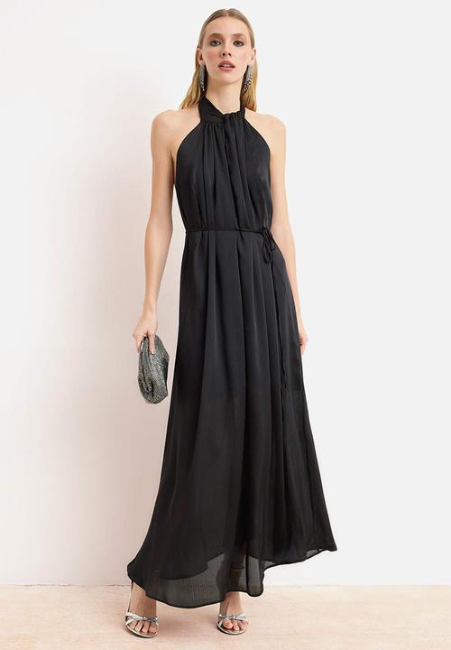 Trendyol - Straight Halter Maxi Dress - Black