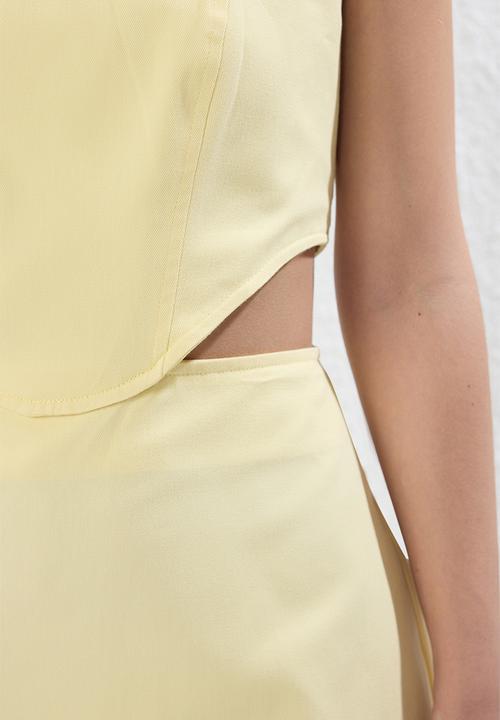 Trendyol - A-Line Mini Woven Dress - Butter Yellow