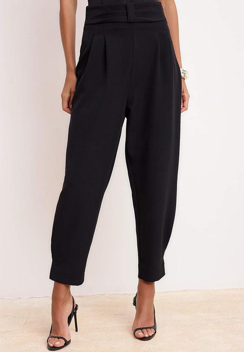 Trendyol - High Waist Corset Detail Trousers - Black