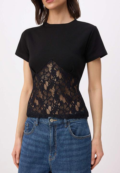 Trendyol - Top with lace - Black