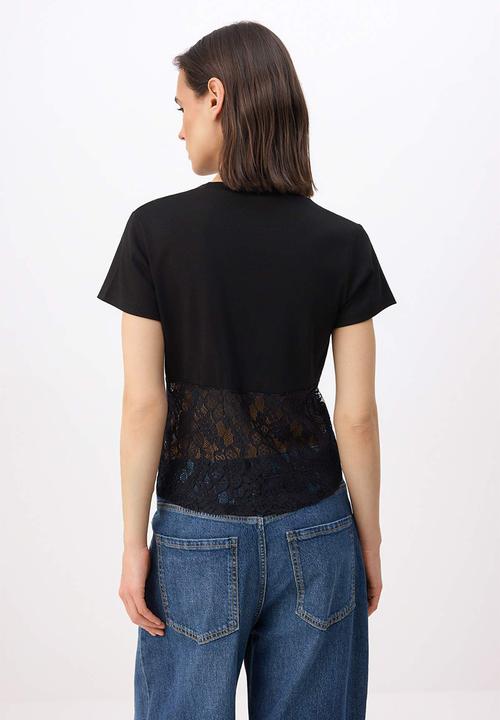 Trendyol - Top with lace - Black