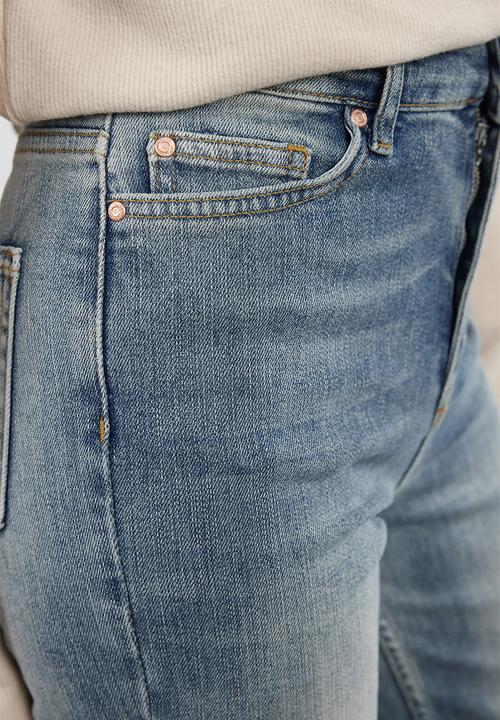 Trendyol - Vintage Straight Leg Jeans - Dark Blue