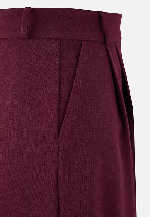 Trendyol - Limited Edition Wide Leg Trousers - Plum