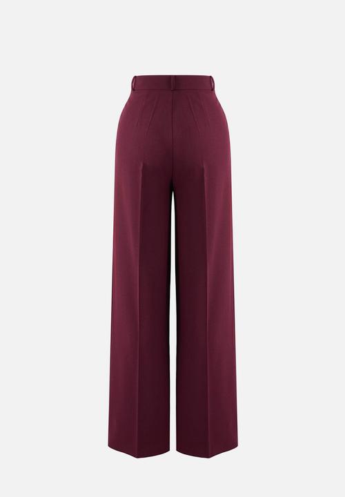 Trendyol - Limited Edition Wide Leg Trousers - Plum