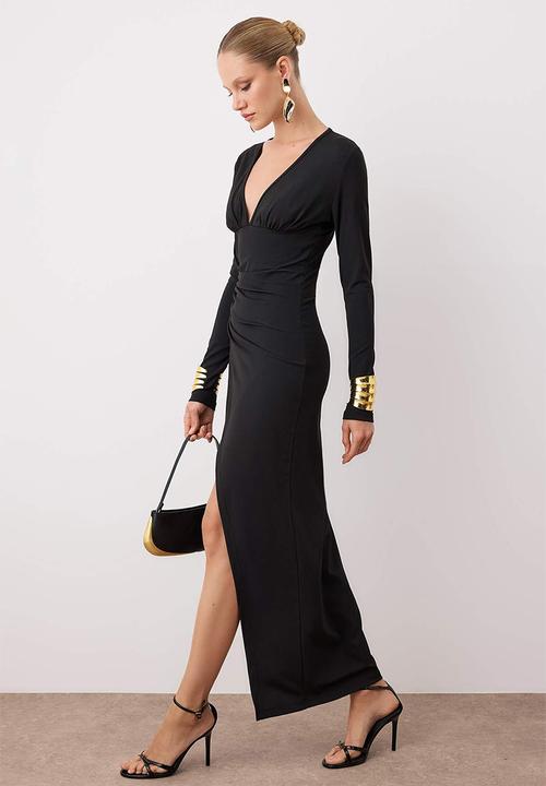 Trendyol - Bodycon Maxi Dress - Black