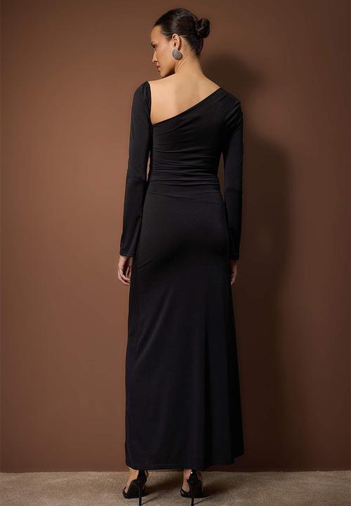 Trendyol - Knitted Maxi Evening Dress & Graduation Dress - Black