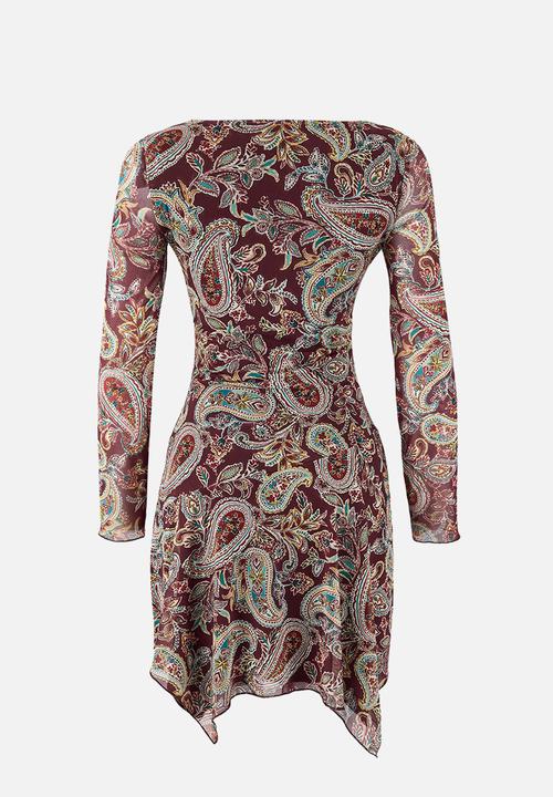 Trendyol - A-Line Asymmetrical Mini Tulle Knitted Dress - Multi