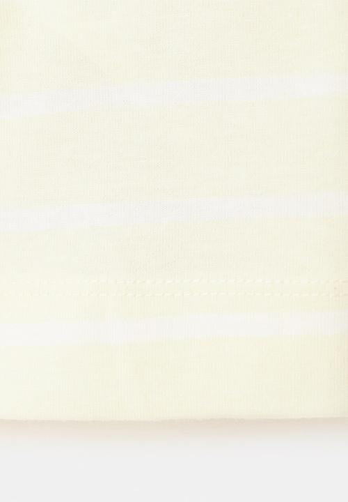MANGO - T-Shirt STRIPE - Light/Pastel Yellow