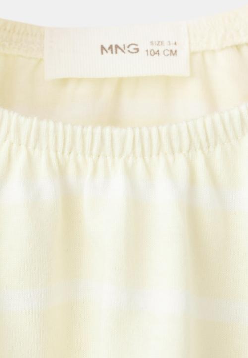 MANGO - T-Shirt STRIPE - Light/Pastel Yellow