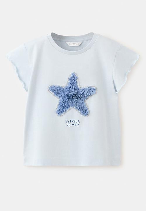 MANGO - T-Shirt ESTRELLA - Light/Pastel Blue