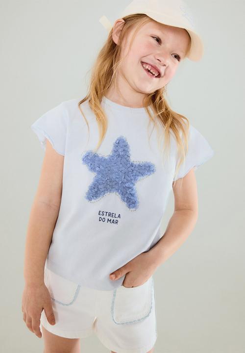 MANGO - T-Shirt ESTRELLA - Light/Pastel Blue