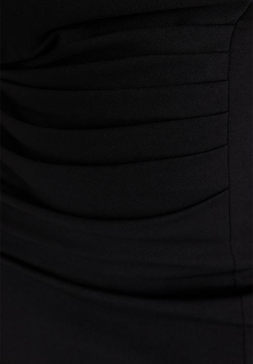 Trendyol - Plus Bodycon Knitted Dress with Gather Detail - Black