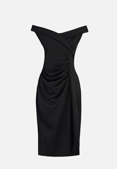 Trendyol - Plus Bodycon Knitted Dress with Gather Detail - Black