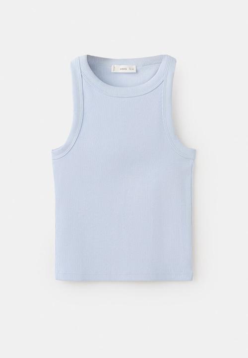 MANGO - T-Shirt RIB - Light/Pastel Blue