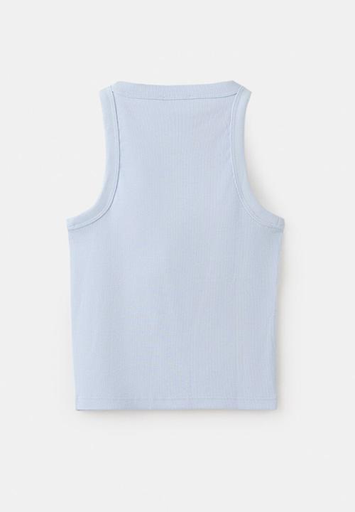MANGO - T-Shirt RIB - Light/Pastel Blue