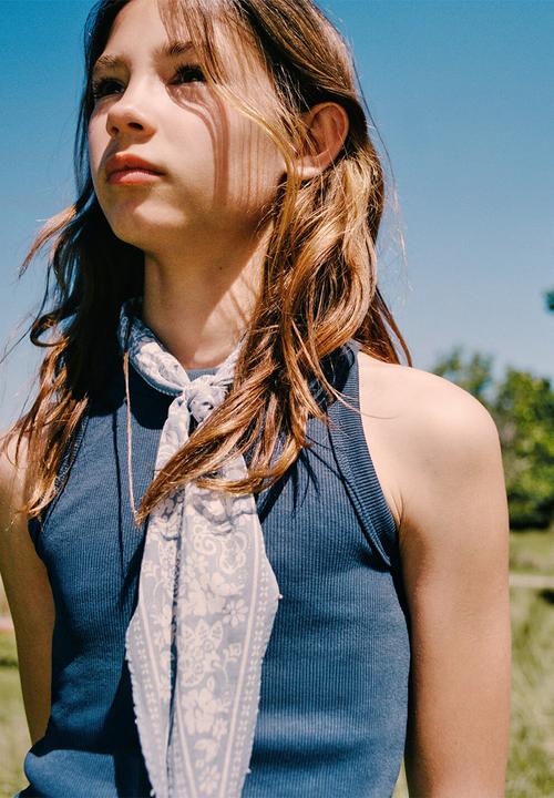 MANGO - T-Shirt RIB - Navy