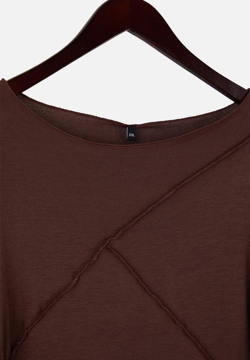 Trendyol - Plus Soft Fabric Ribbed Detail Spanish Sleeve Knitted Blouse - Brown