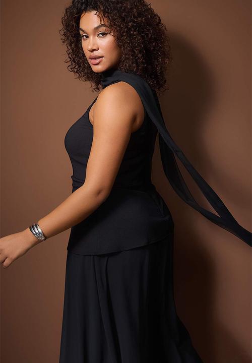 Trendyol - Plus Chiffon Woven Party/Evening/Night Dress - Black