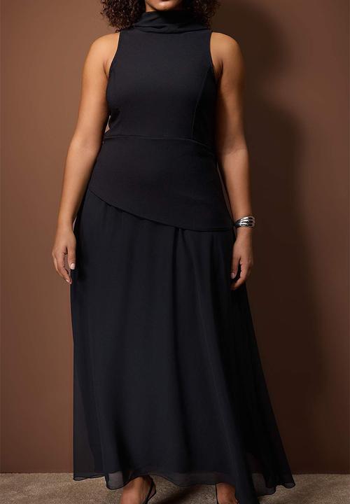 Trendyol - Plus Chiffon Woven Party/Evening/Night Dress - Black