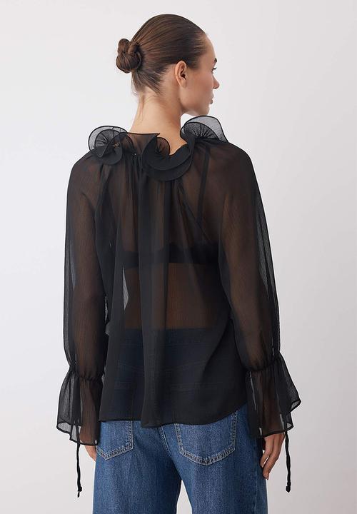 Trendyol - Halter Neck Boho Blouse - Black